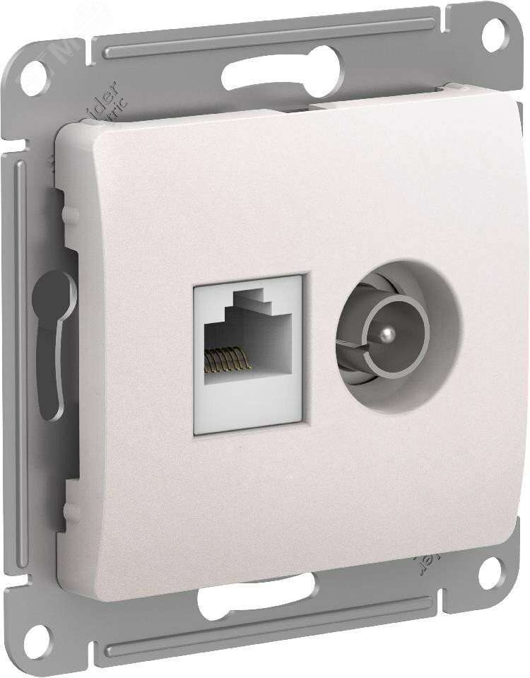 Купить GLOSSA РОЗЕТКА двойная ТВ + компьютерная RJ45, кат. 5Е, ПЕРЛАМУТР в Казани GLOSSA РОЗЕТКА двойная ТВ + компьютерная RJ45, кат. 5Е, ПЕРЛАМУТР
