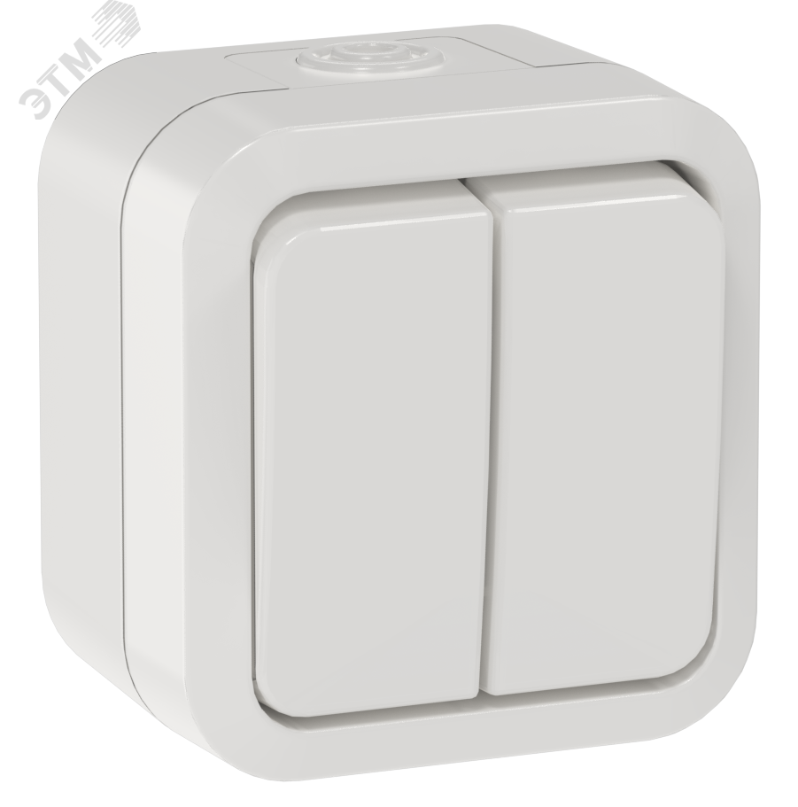 TORS Выключатель двухклавишный проходной 10А IP55 TS325 белый IEK