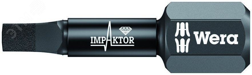 Бита ударная под внутренний квадрат 868/1 IMP DC Impaktor Robertson алмазное покрытие хвостовик 1/4 C 6.3 # 3 x 25 мм