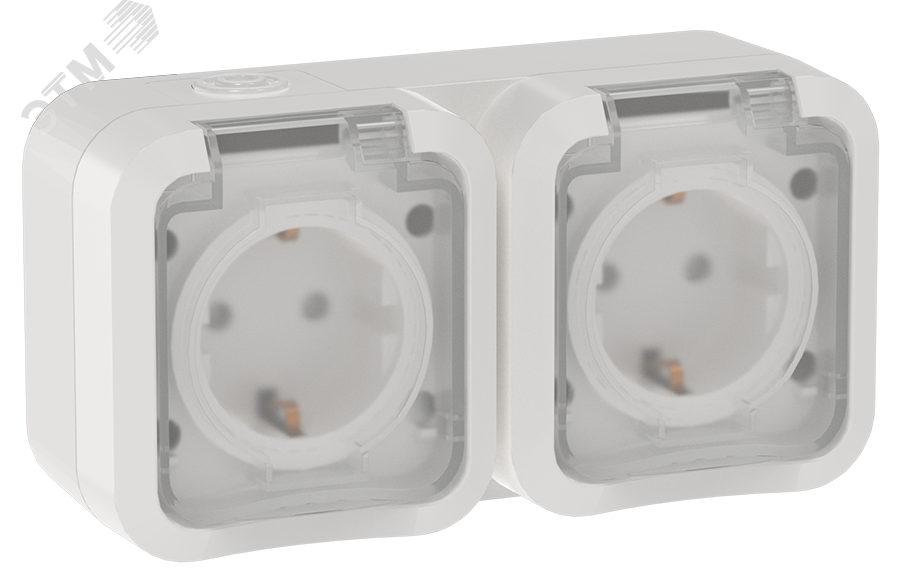 TORS Розетка 2-местная горизонтальная 16А IP55 TS322 белый IEK