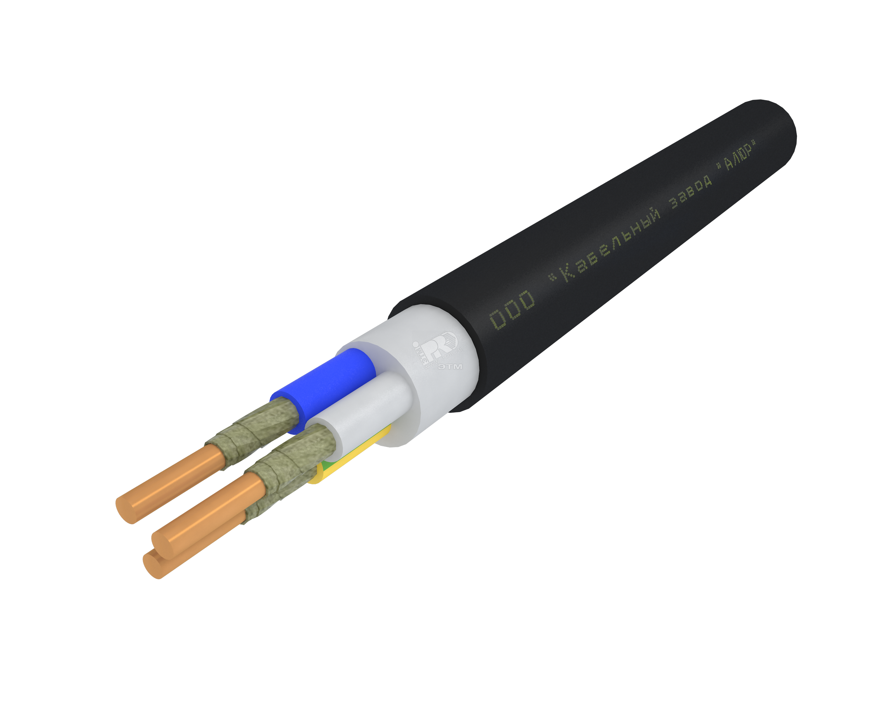 Кабель силовой ППГнг(А)-FRHF 3х2.5ок (N.PE)-0.66 однопроволочный (бухта)