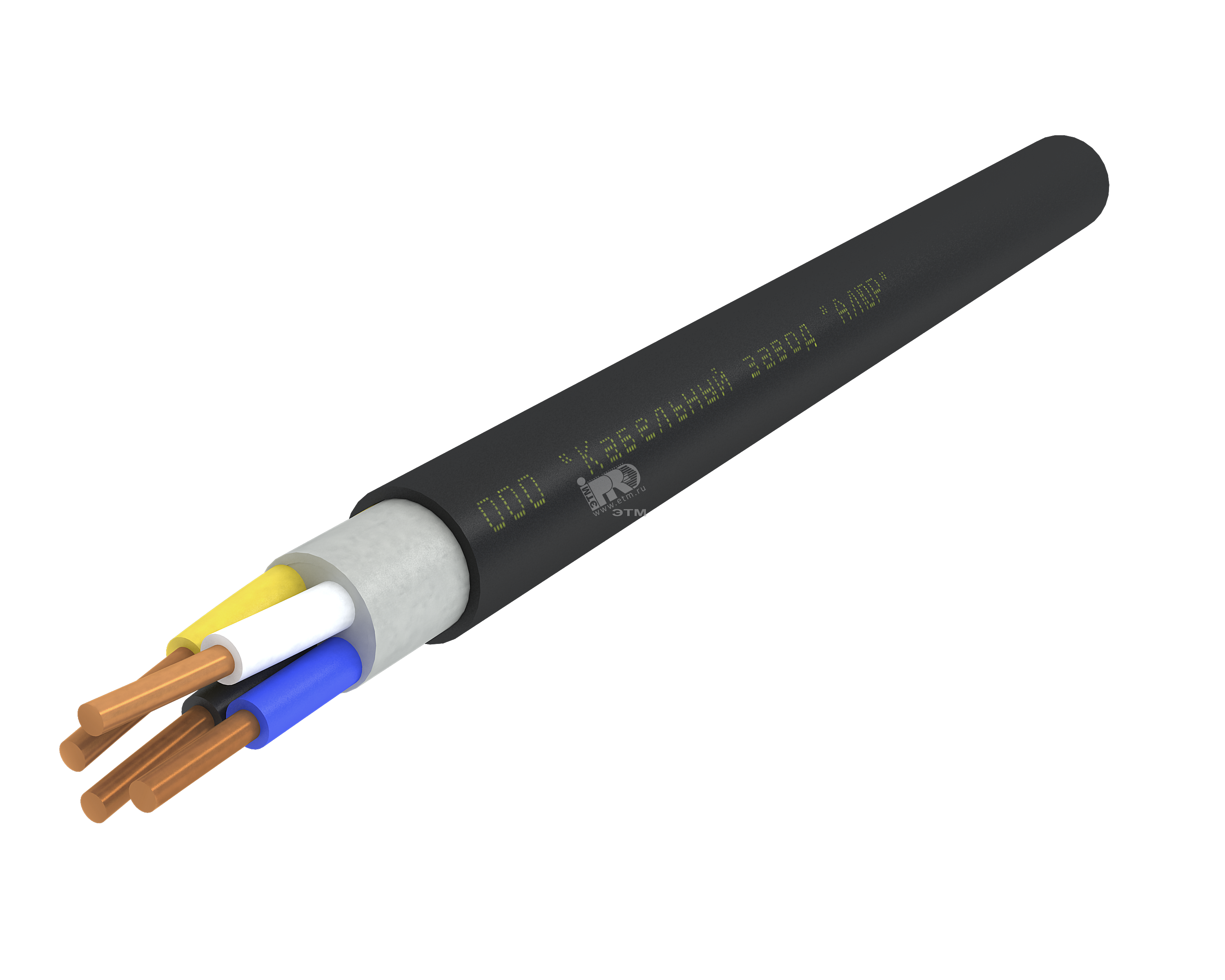 Кабель силовой ППГнг(А)-HF 4х1.5ок(N)-0.66 однопроволочный черный (бухта)