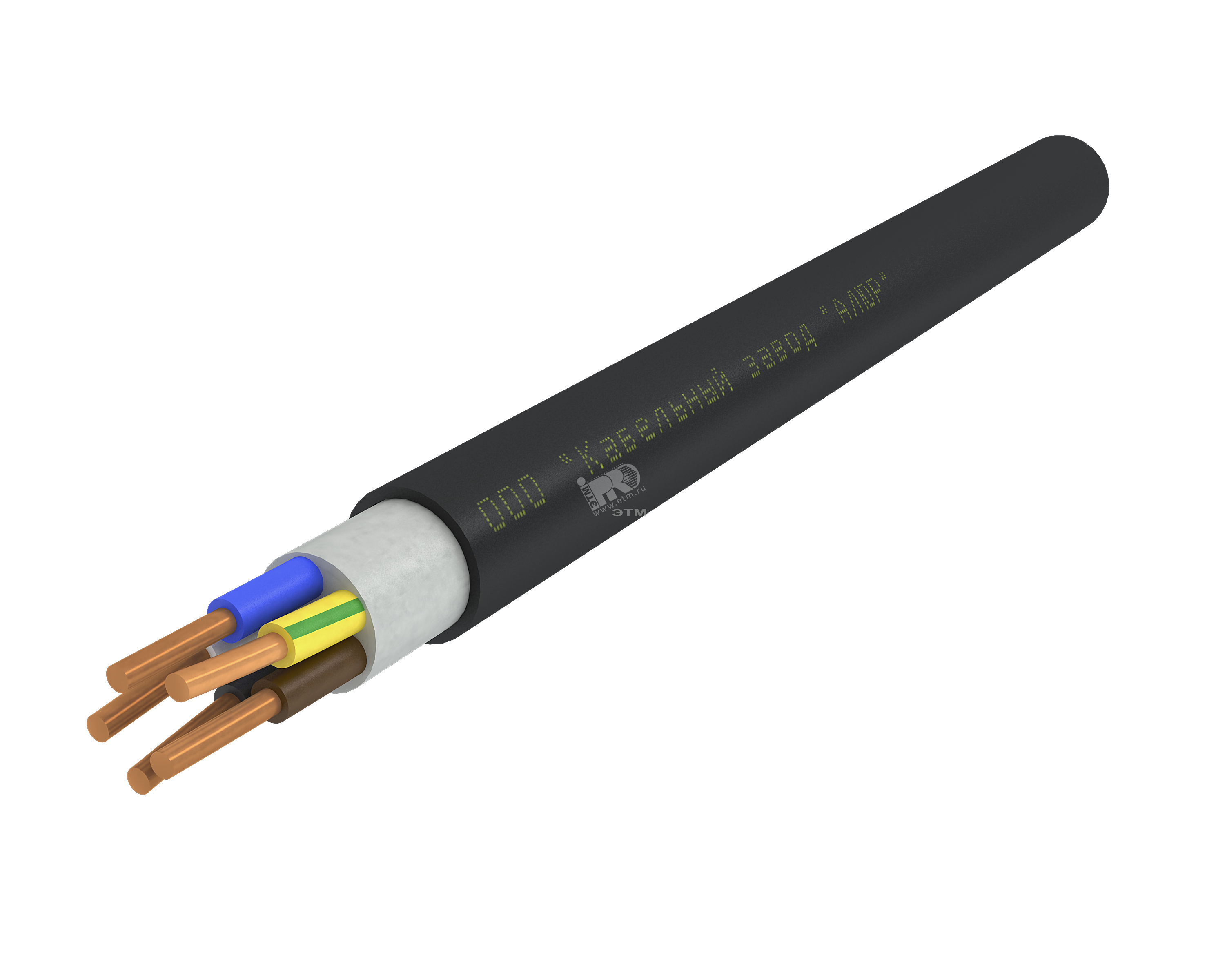 Кабель силовой ППГнг(А)-HF 5х2.5ок(N.PE)-0.66 однопроволочный черный (бухта)