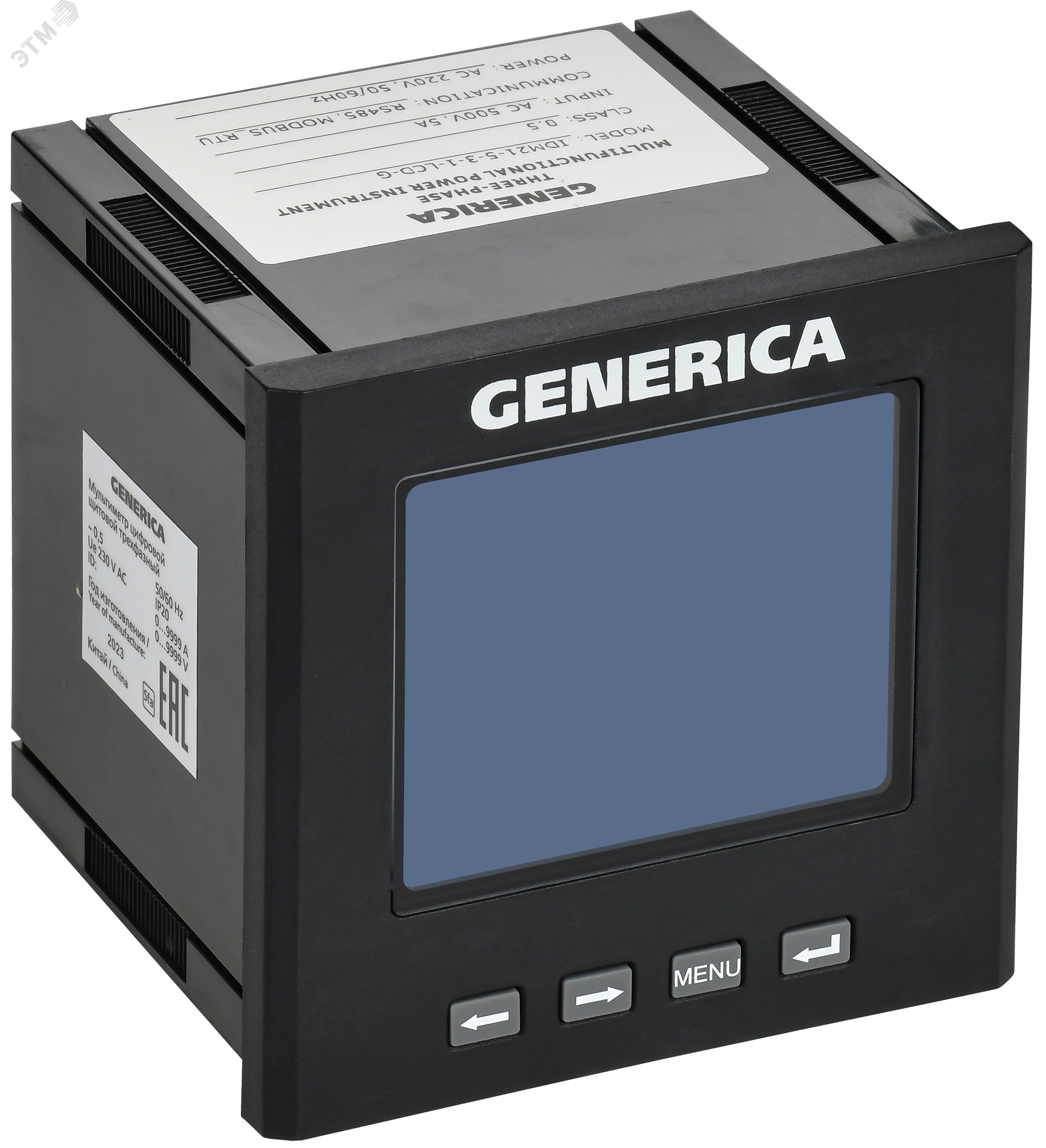 Мультиметр цифровой щитовой трехфазный RS-485 96х96мм LCD GENERICA