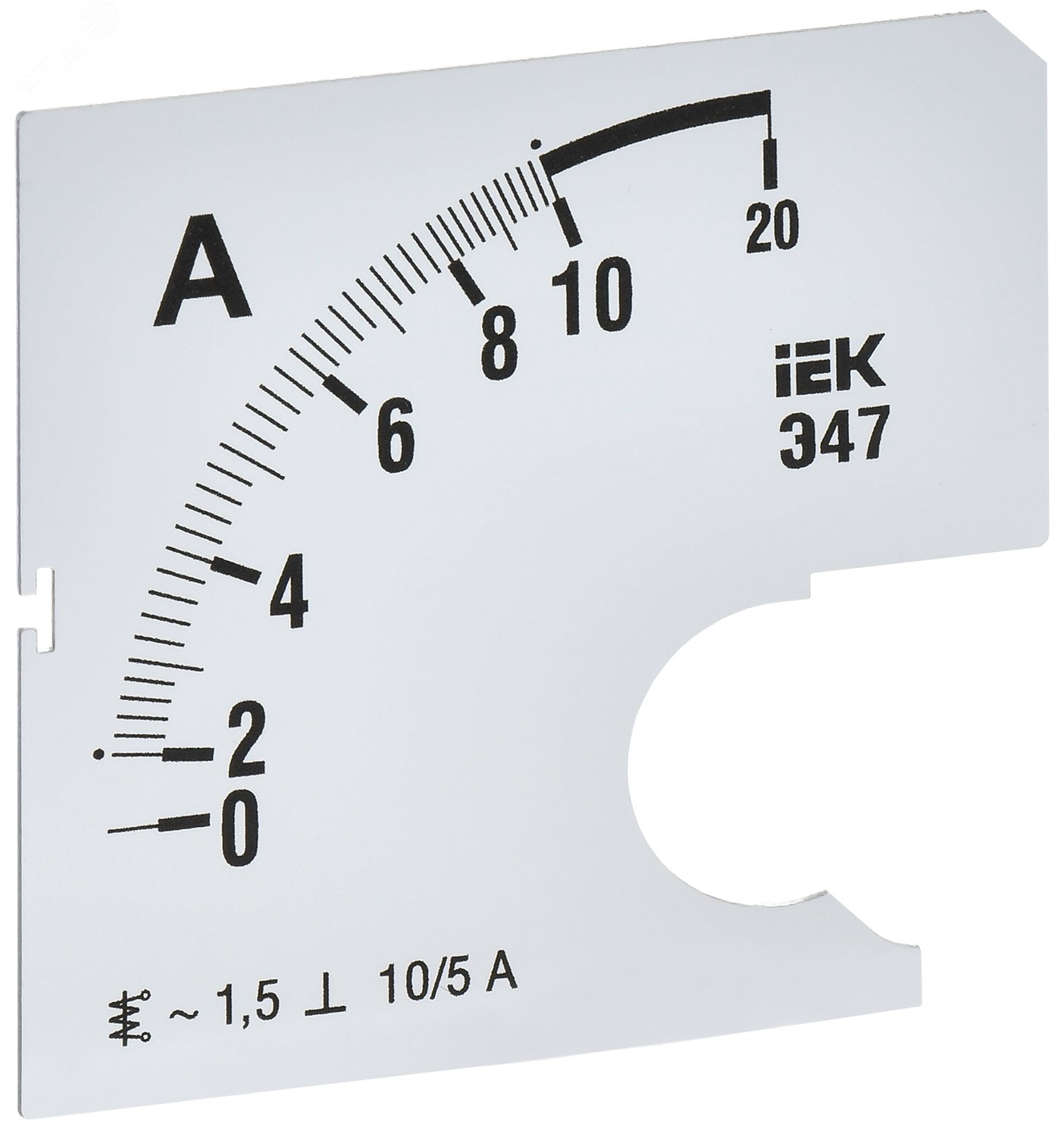 Шкала сменная для амперметра Э47 10/5А класс точности 1,5 72х72мм
