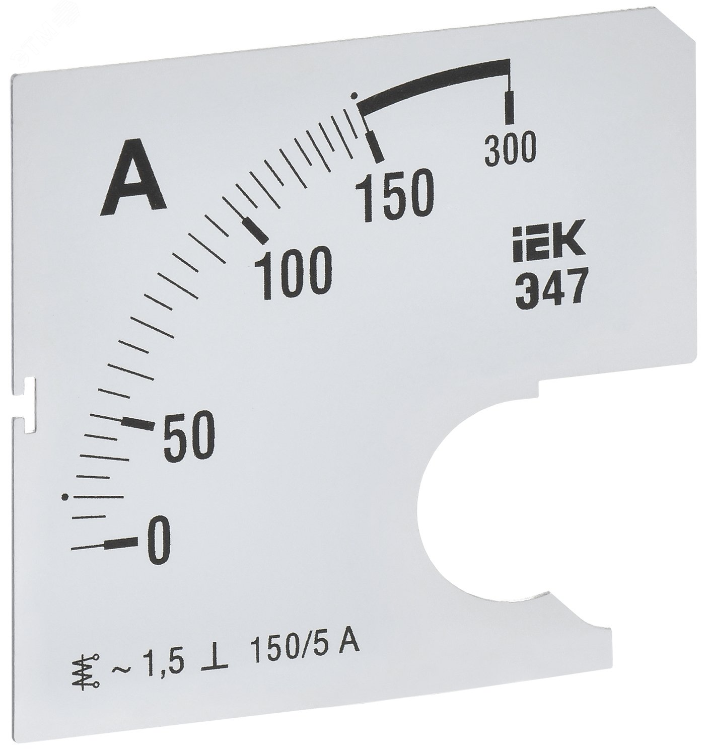 Шкала сменная для амперметра Э47 150/5А класс точности 1,5 72х72мм