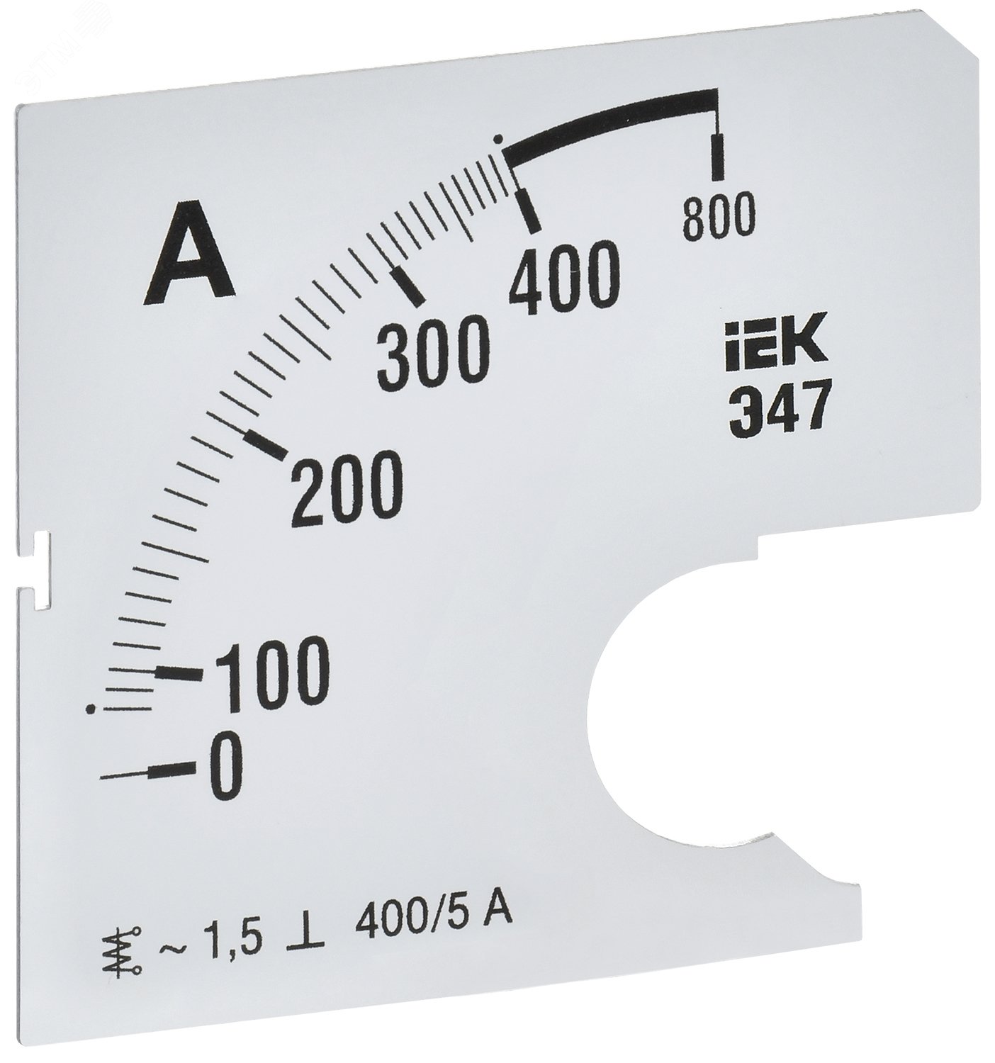 Шкала сменная для амперметра Э47 400/5А класс точности 1,5 72х72мм