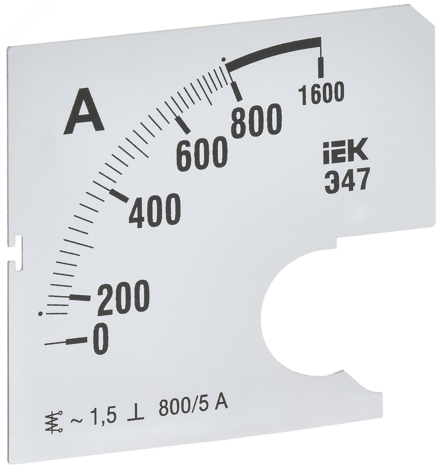 Шкала сменная для амперметра Э47 800/5А класс точности 1,5 72х72мм