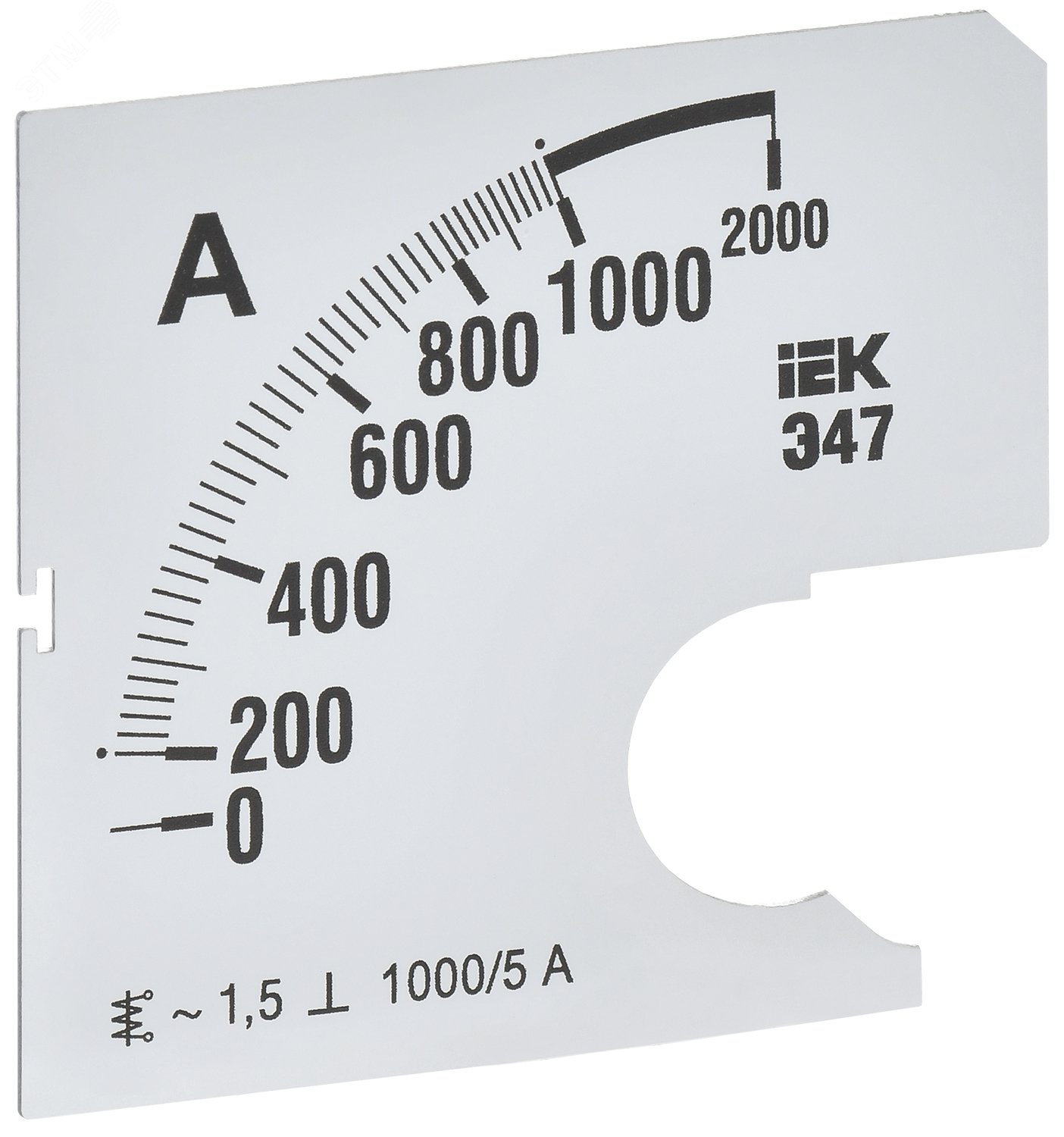Шкала сменная для амперметра Э47 1000/5А класс точности 1,5 72х72мм