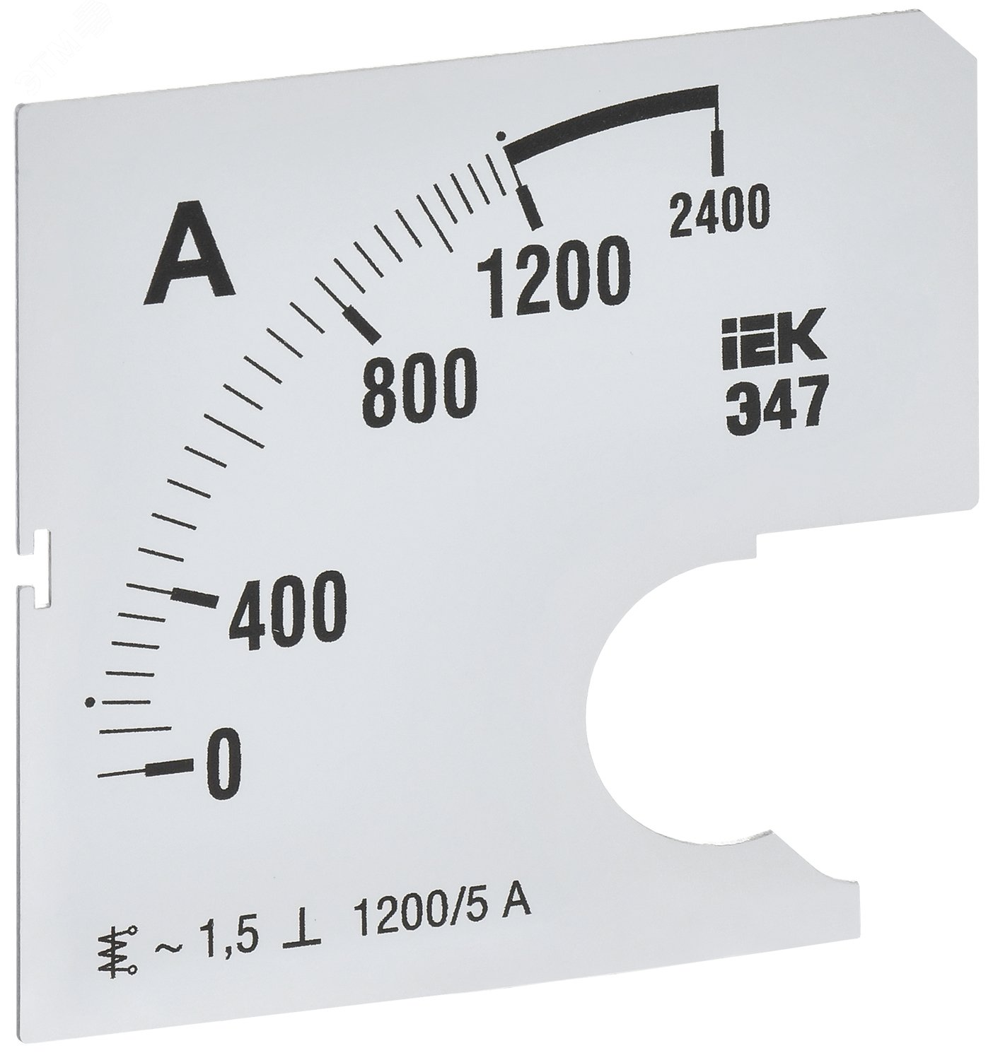 Шкала сменная для амперметра Э47 1200/5А класс точности 1,5 72х72мм