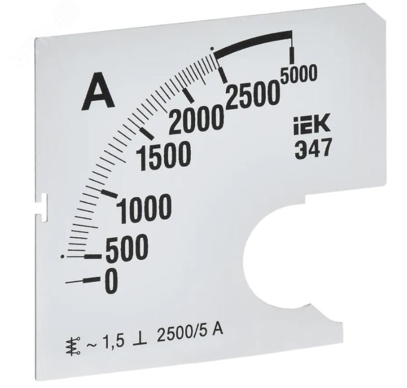 Шкала сменная для амперметра Э47 2500/5А класс точности 1,5 72х72мм