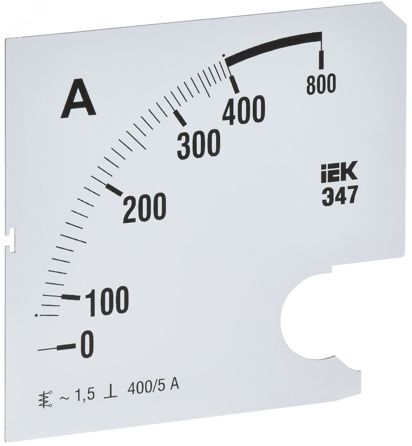 Шкала сменная для амперметра Э47 400/5А класс точности 1,5 96х96мм