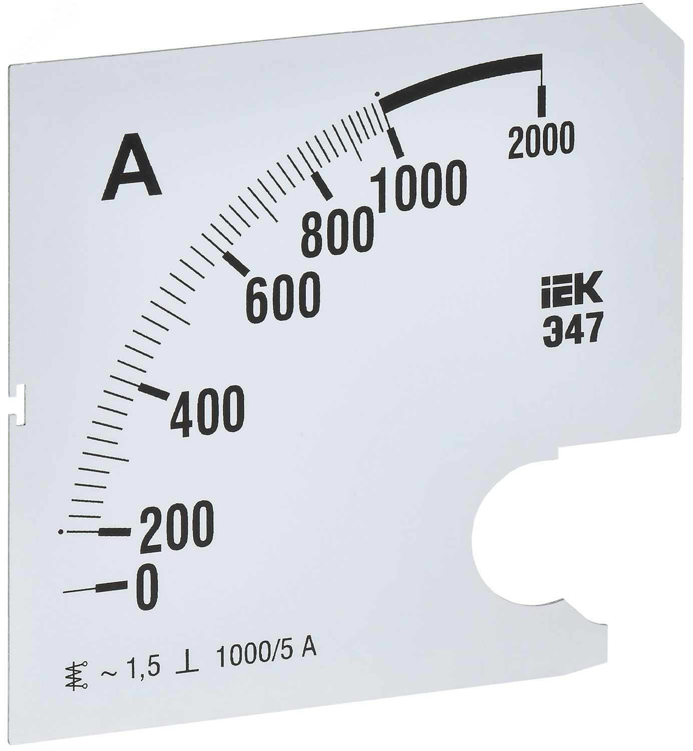 Шкала сменная для амперметра Э47 1000/5А класс точности 1,5 96х96мм