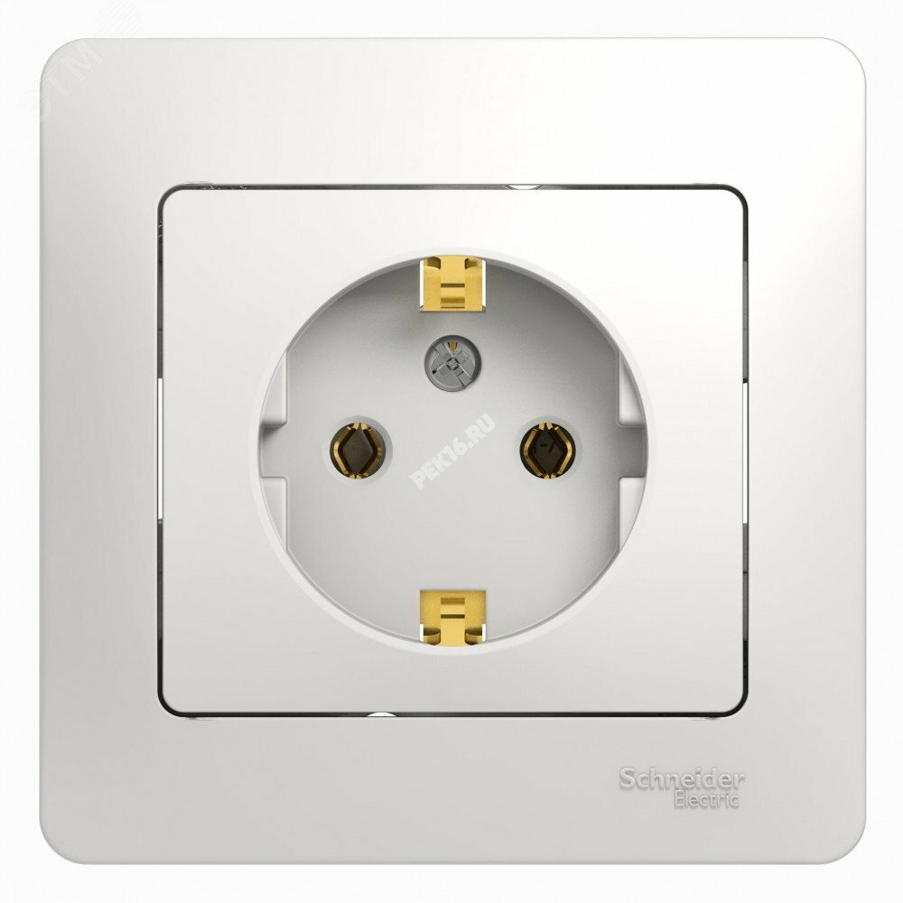 Купить GLOSSA Розетка с заземлением в сборе белая в Казани GLOSSA Розетка с заземлением в сборе белая