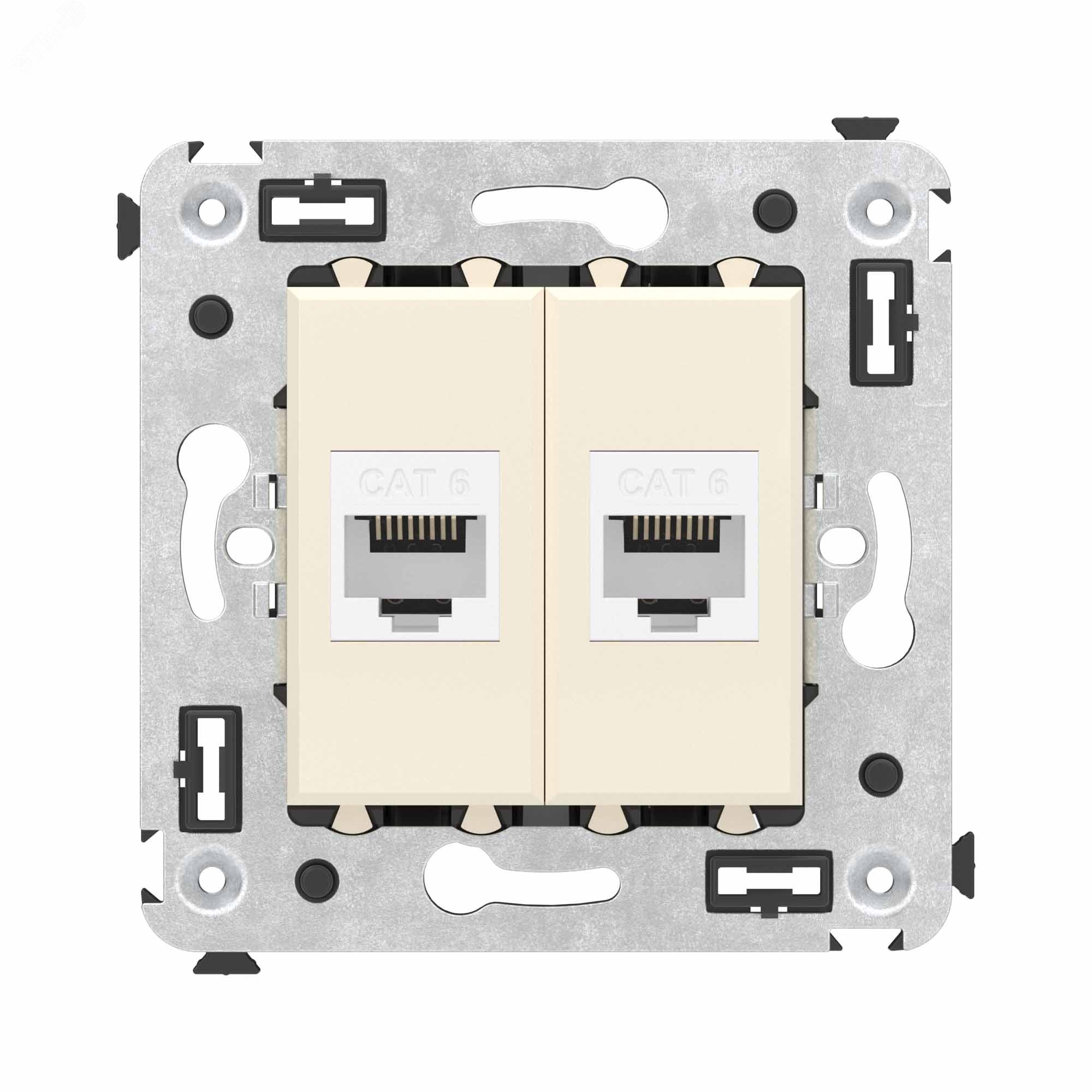 Avanti Компьютерная розетка RJ-45 без шторки в стену, кат.6 двойная,  Ванильная дымка