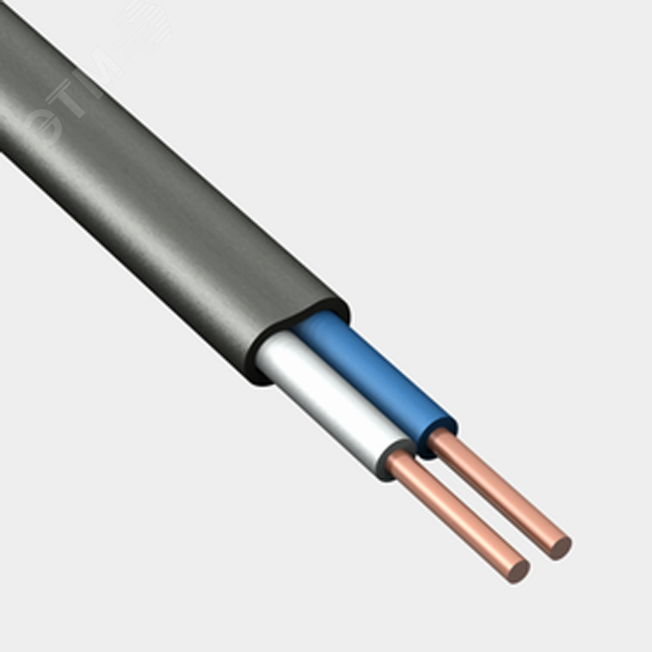 Кабель силовой ВВГ-Пнг(А)-LS 2х1.5 (N)-0.660 плоский однопроволочный