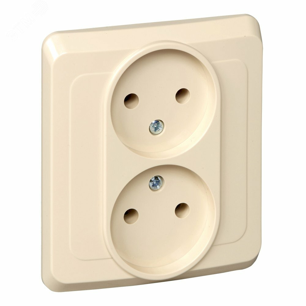 Купить ЭТЮД Розетка двойная скрытая без заземления без шторок бежевая в Казани ЭТЮД Розетка двойная скрытая без заземления без шторок бежевая