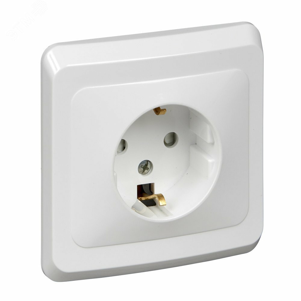Купить ЭТЮД Розетка скрытая с заземлением со шторками белая в Казани ЭТЮД Розетка скрытая с заземлением со шторками белая