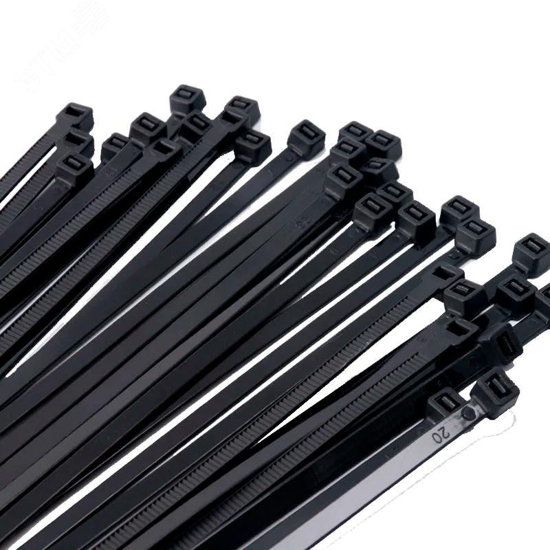 Стяжка кабельная (Хомут) 4,8×350-100BL PA6.6 черная (100 шт/уп) Jazzway