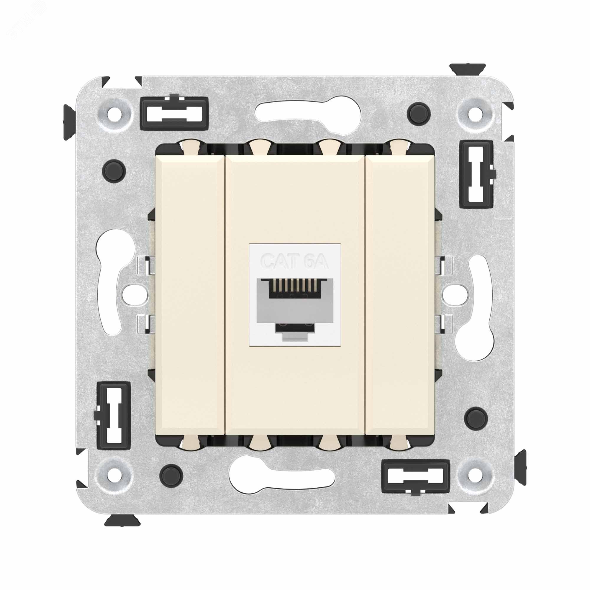 Avanti Компьютерная розетка RJ-45 без шторки в стену, кат.6А одинарная,  Ванильная дымка