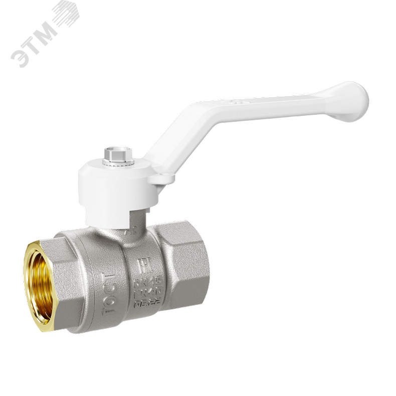 Кран шаровой латунный 47.50.В-В.Р Ду 50 Ру 25 рычаг (white)
