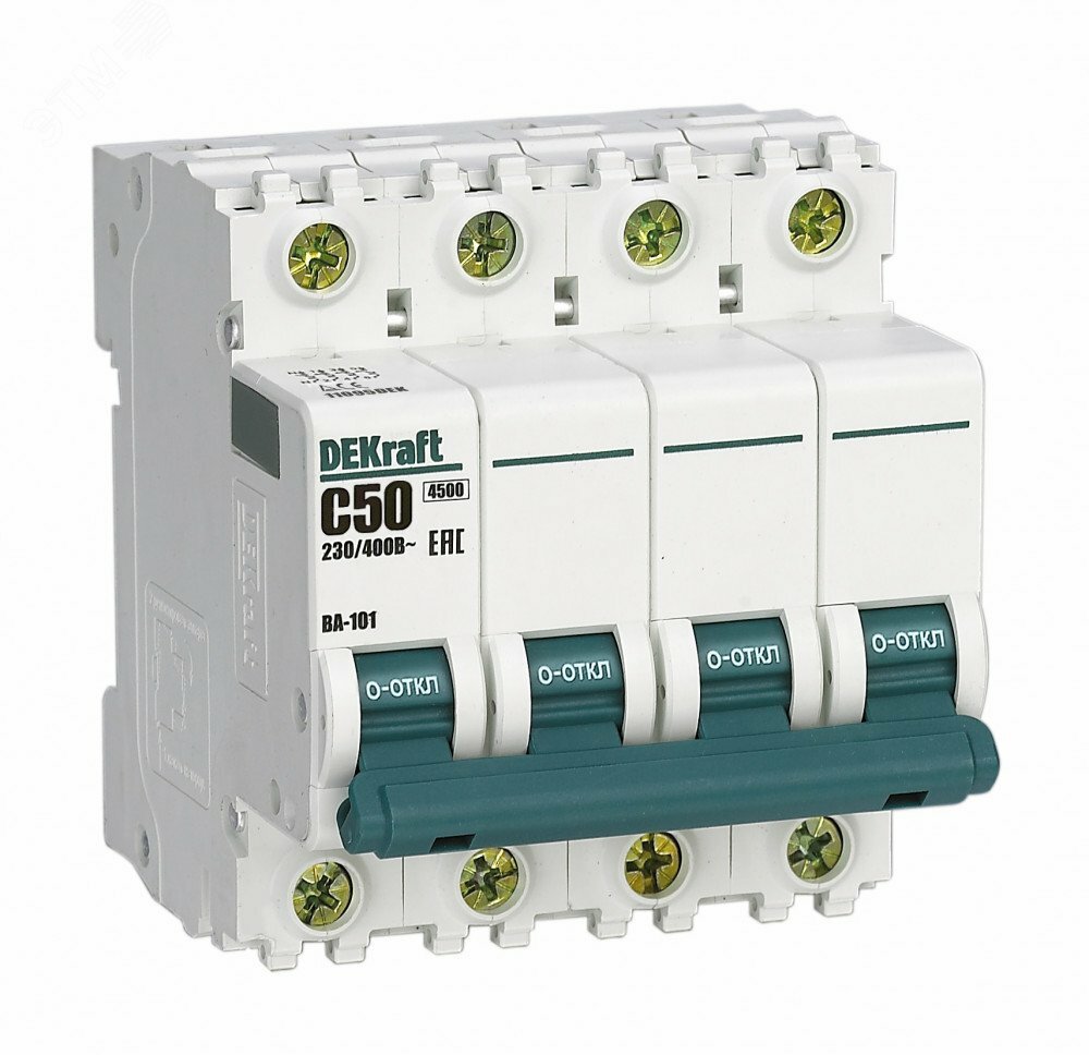 Купить Выключатель автоматический четырехполюсный 50А С ВА-101 4.5кА в Казани Выключатель автоматический четырехполюсный 50А С ВА-101 4.5кА