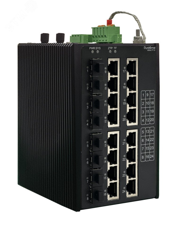 Коммутатор промышленный управляемый Ethernet L3, 8×10/100/1000BaseT, 8×100/1000/2500BaseX SFP