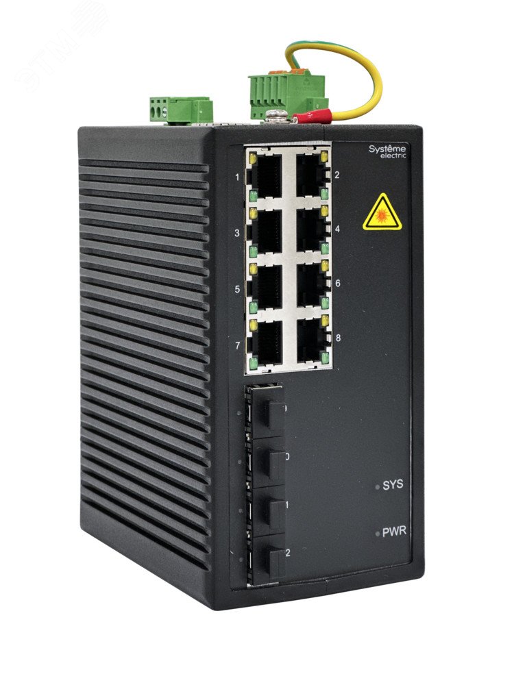 Коммутатор промышленный управляемый Ethernet L2, 8×10/100/1000BaseT, 4×100/1000BaseX SFP