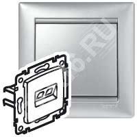 VALENA Розетка компьютерная 2хRJ45 UTP алюминий