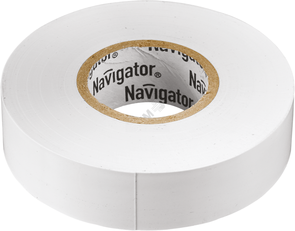 Изолента ПВХ бел 19мм 20м Navigator NIT-A19-20/WH