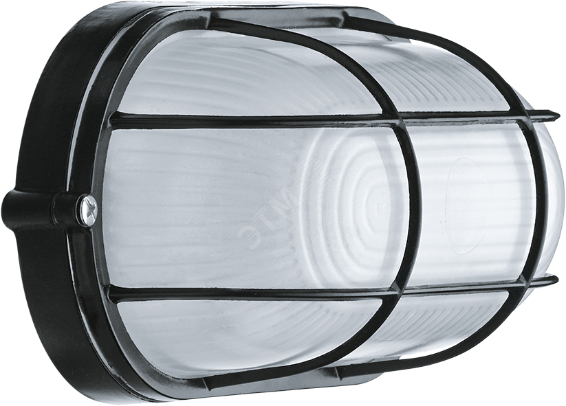 Светильник НПП-60w термостойкий овальный с решеткой IP54 черный