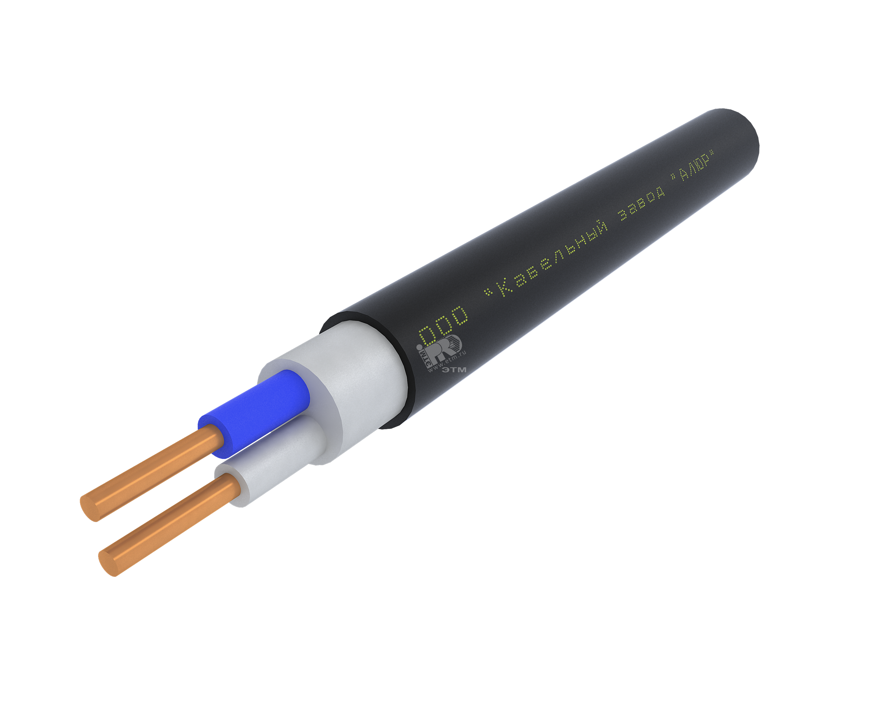 Кабель силовой ППГнг(А)-HF 2х2.5ок(N)-0.66 однопроволочный черный (бухта)