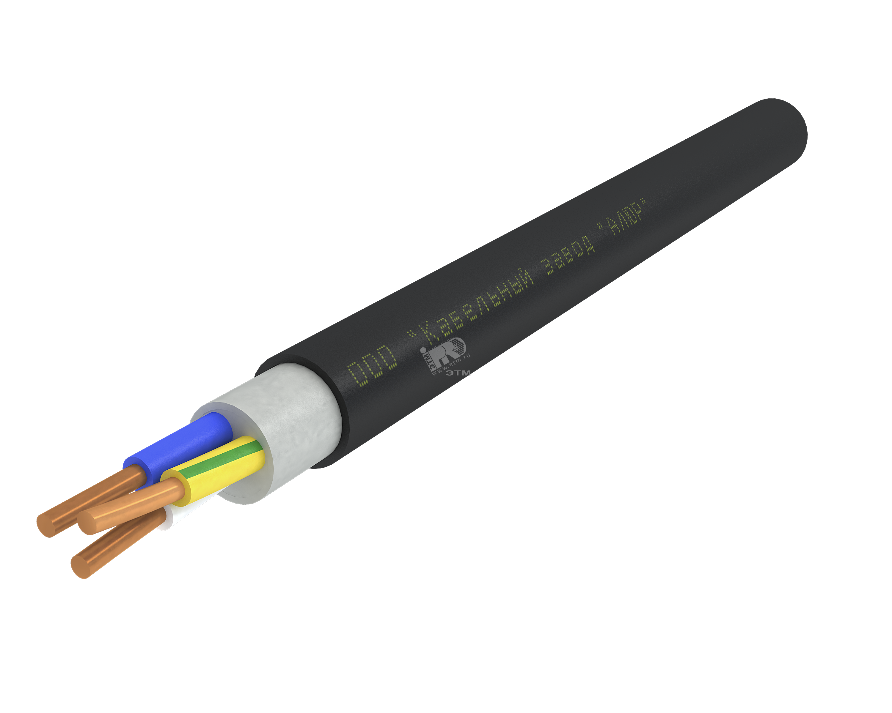 Кабель силовой ППГнг(А)-HF 3х1.5ок(N.PE)-0.66 однопроволочный черный (барабан)