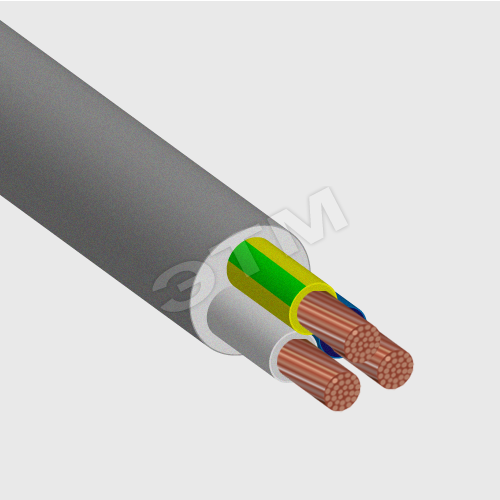 Провод ПВС 3х1,5(2х1,5+1х1,5) белый ТРТС