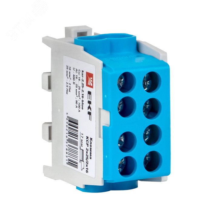 Купить Клемма распределительная КСР с двойным винтом 2×25/2×16 синяя PROxima в Казани Клемма распределительная КСР с двойным винтом 2×25/2×16 синяя PROxima