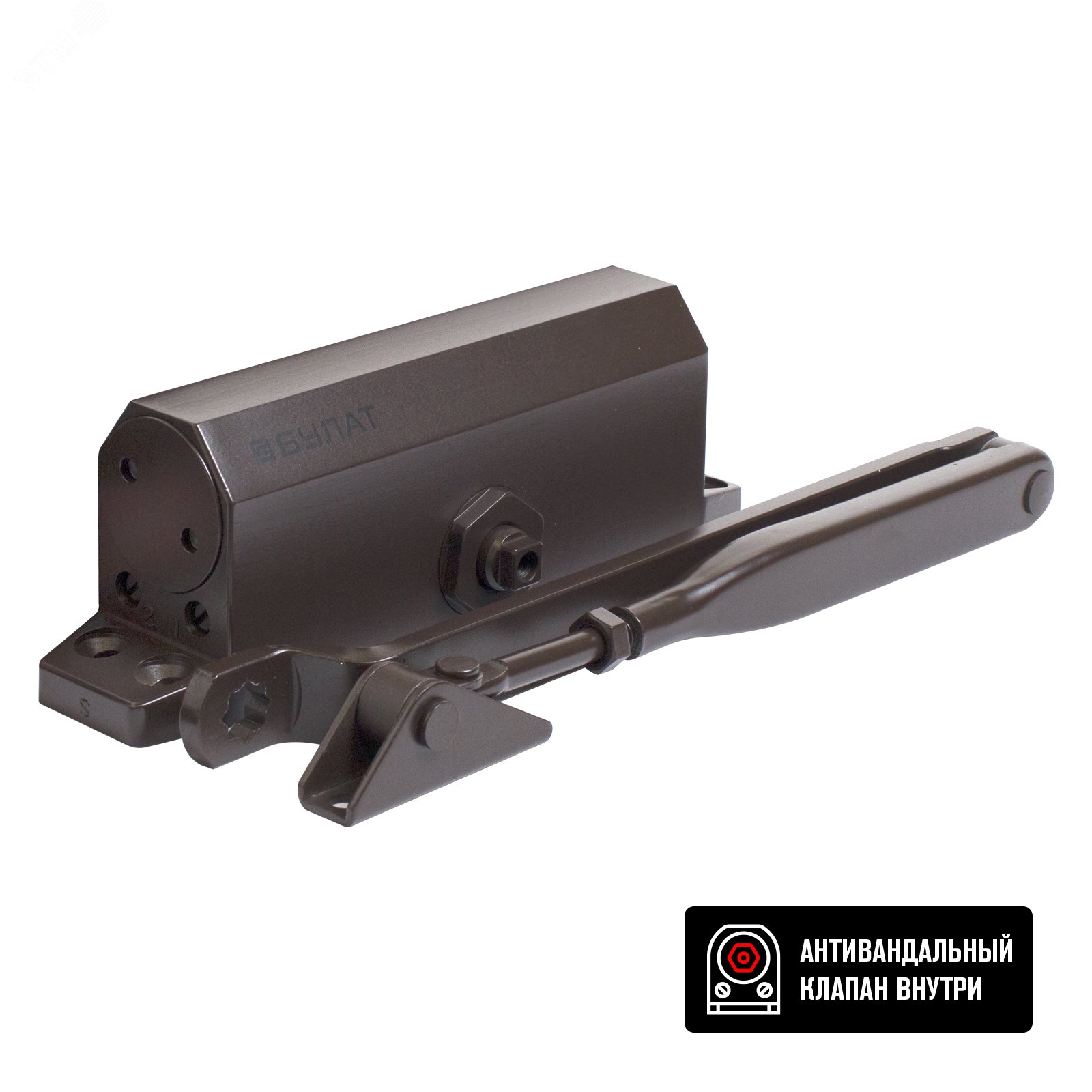 Купить Доводчик дверной БУЛАТ ARCTIC ДД 502/4 A-С (60-120 кг) коричневый в Казани Доводчик дверной БУЛАТ ARCTIC ДД 502/4 A-С (60-120 кг) коричневый