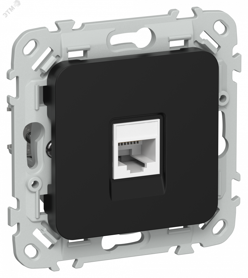 FLITE Розетка компьютерная RJ45 категория 5Е UTP РК5е-1-0-ФлЧ черный IEK