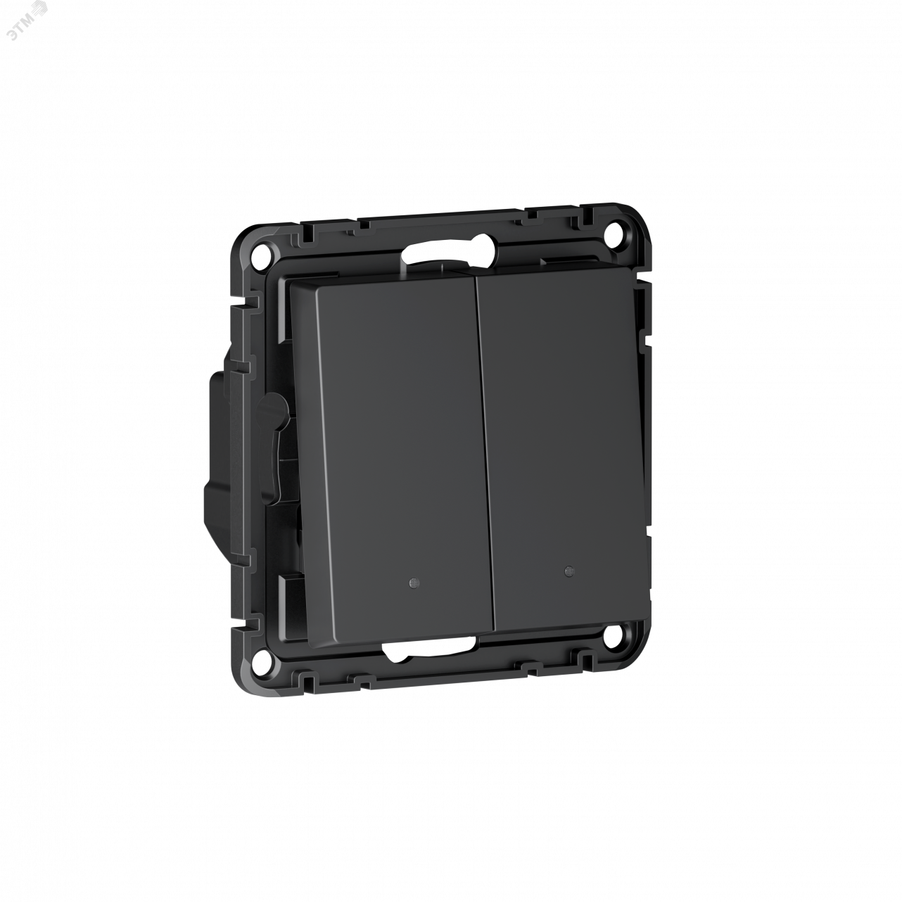 ATLASDESIGN SMART ВЫКЛЮЧАТЕЛЬ 2-клавишный с опциональной нейтралью., Zigbee, сх.1, L(N), 10А, мех., КАРБОН