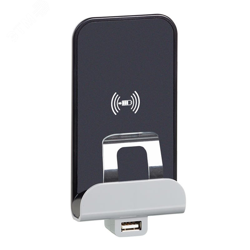 Беспроводное зарядное устройство Qi 5В с USB A 5В слоновая кость ETIKA