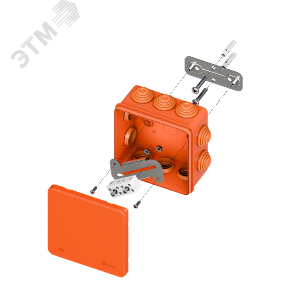 Коробка огнестойкая E45 100х100х50мм с клеммниками 4 полюса 0,5-4мм2 IP55 HF EKF