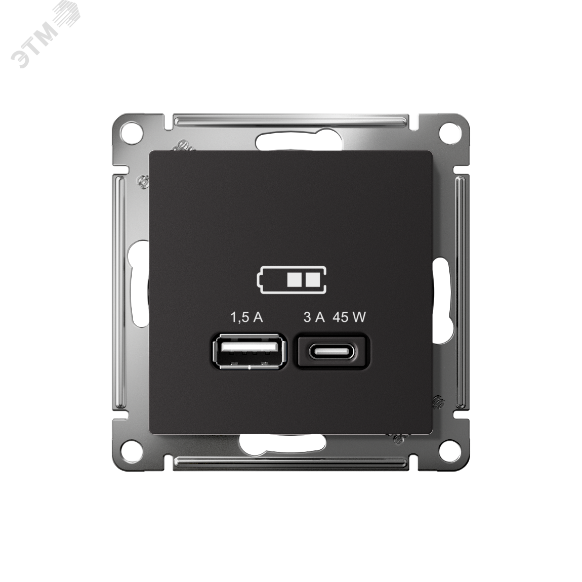 Купить ATLASDESIGN USB РОЗЕТКА A + тип-C 45W высокоскор.заряд. QC, PD, механизм, КАРБОН в Казани ATLASDESIGN USB РОЗЕТКА A + тип-C 45W высокоскор.заряд. QC, PD, механизм, КАРБОН