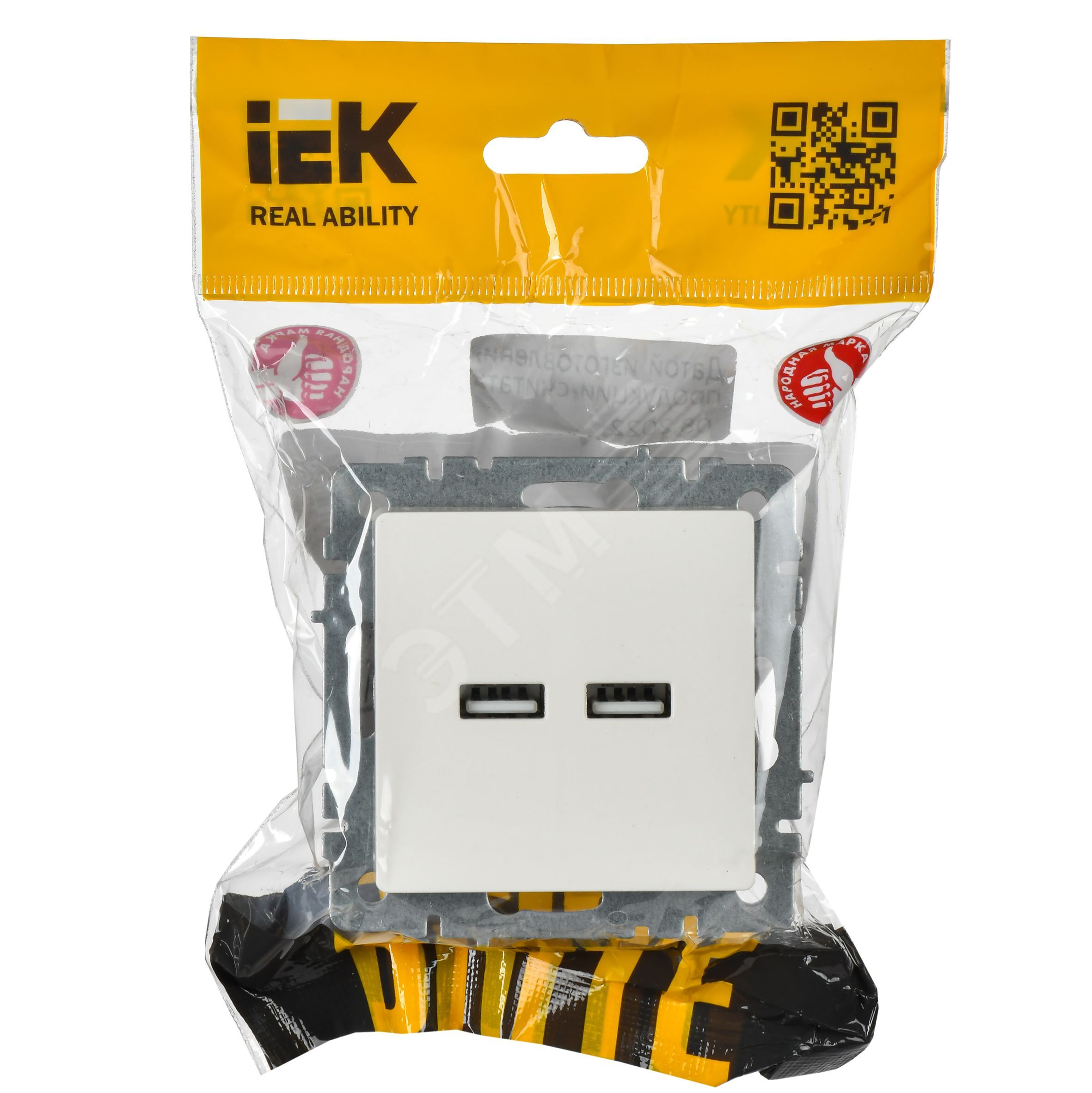 Купить BRITE Розетка USB A+A 5В 3,1А РЮ10-1-БрБ белый в Казани BRITE Розетка USB A+A 5В 3,1А РЮ10-1-БрБ белый