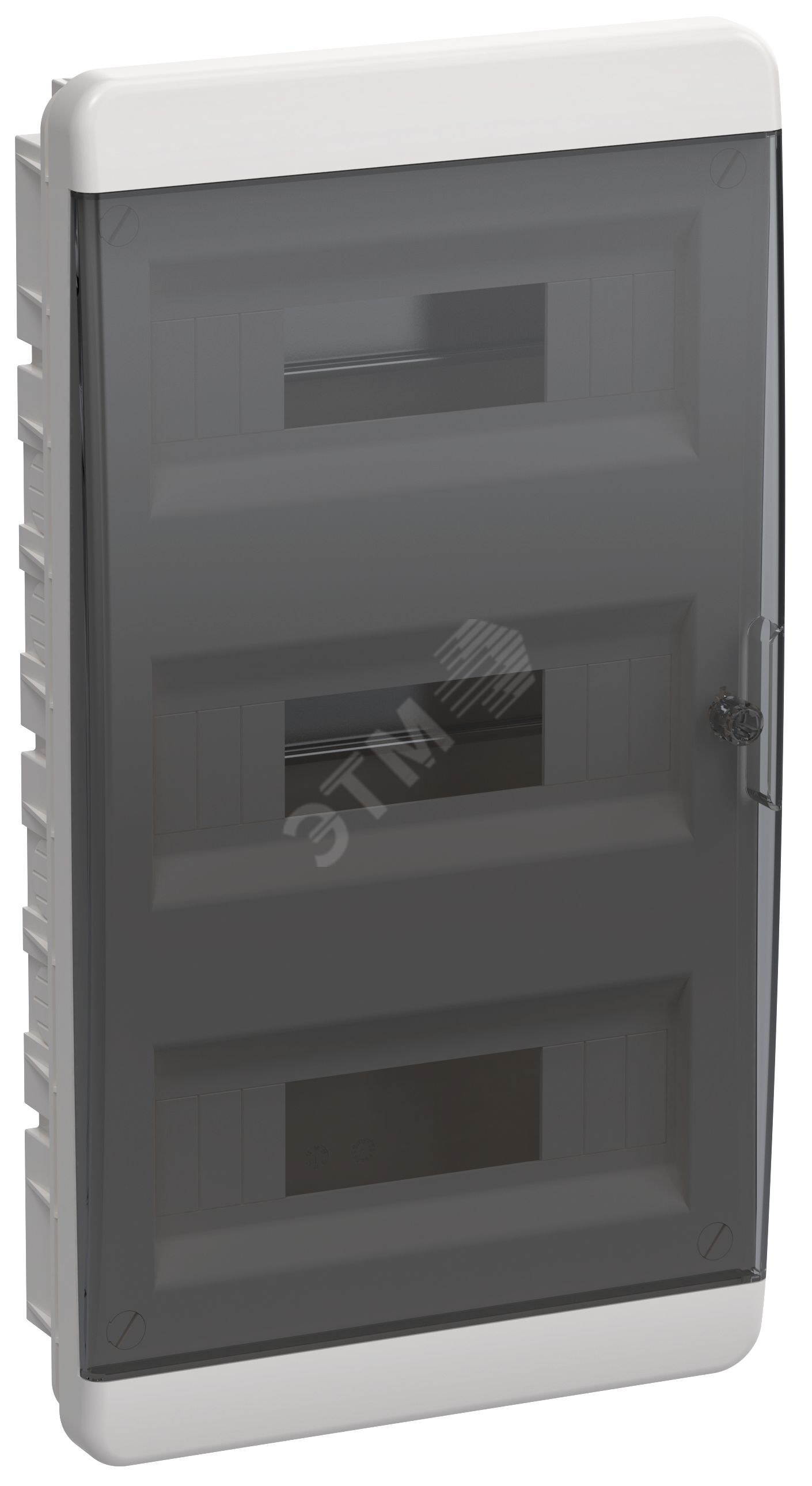 TEKFOR Корпус пластиковый ЩРВ-П-36 IP41 черная прозрачная дверь IEK