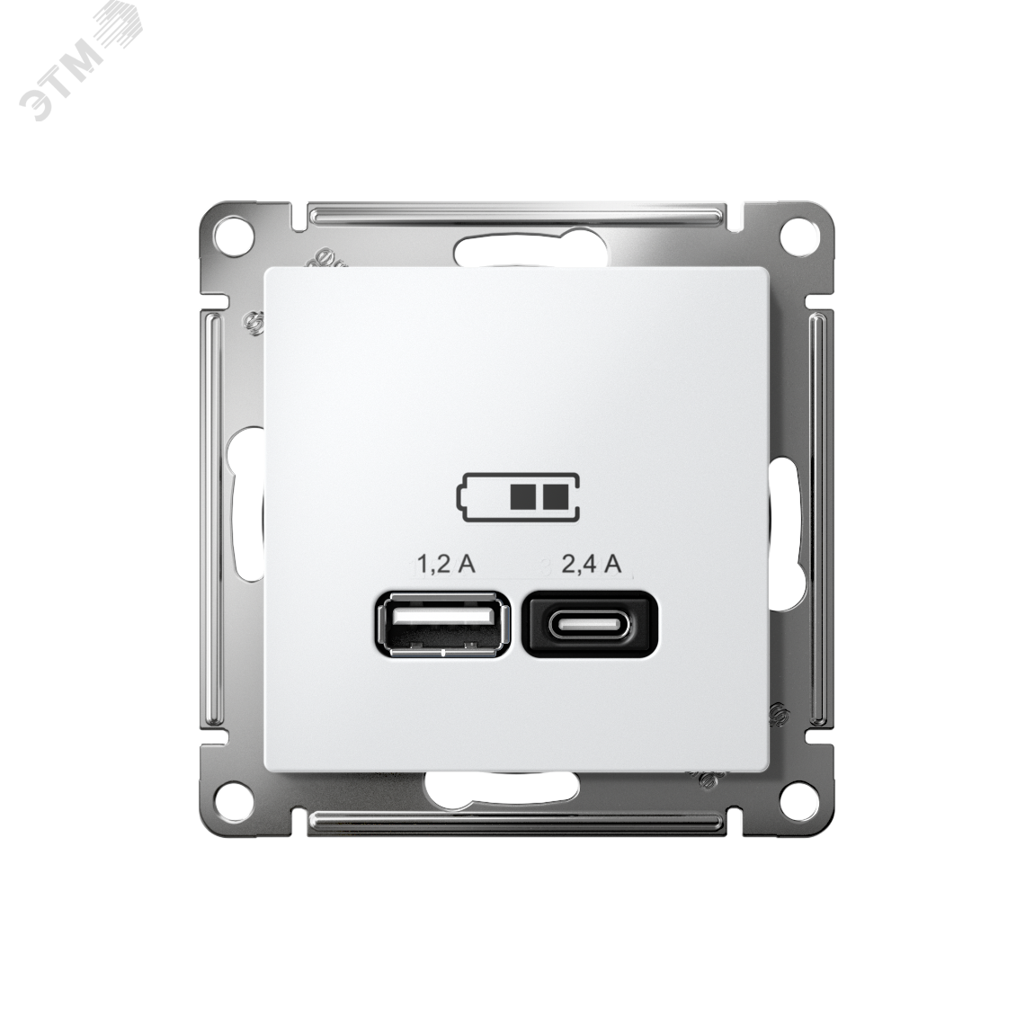 Купить РОЗЕТКА USB ATLASDESIGN A+С, 5В/2,4 А, 2х5В/1,2 А, механизм, БЕЛЫЙ в Казани РОЗЕТКА USB ATLASDESIGN A+С, 5В/2,4 А, 2х5В/1,2 А, механизм, БЕЛЫЙ