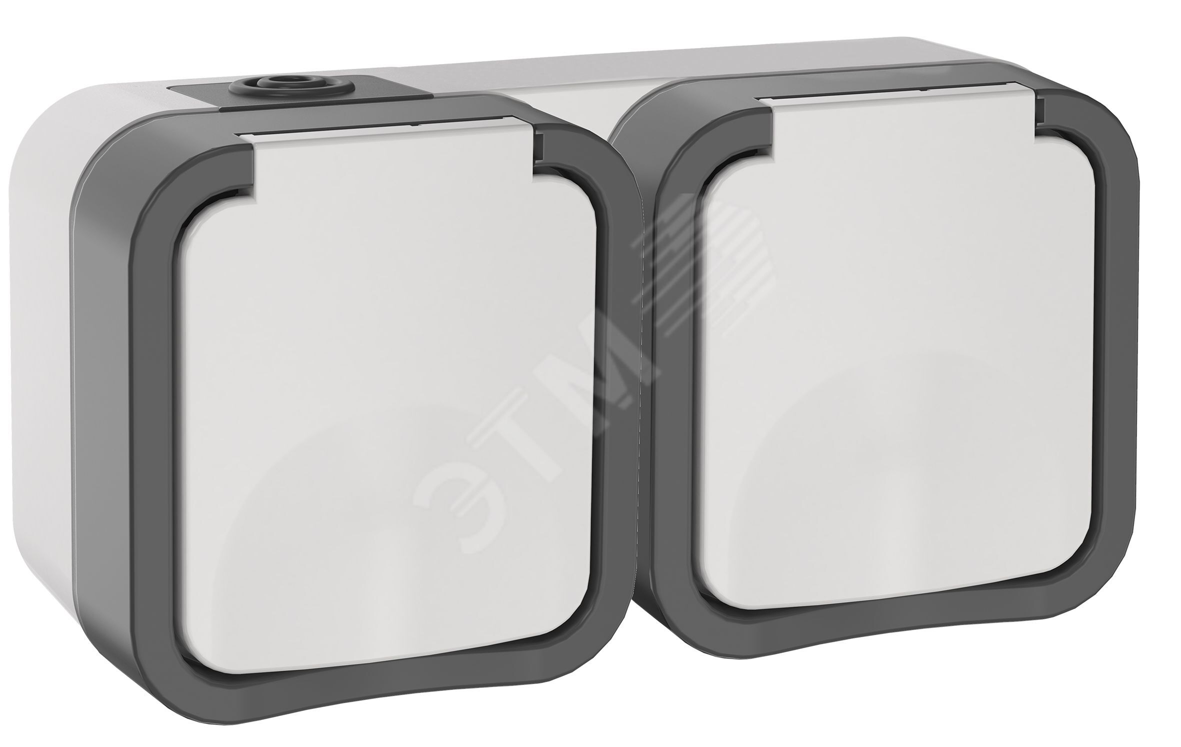 Розетка 2-местная горизонтальная TORS 16А IP55 белый