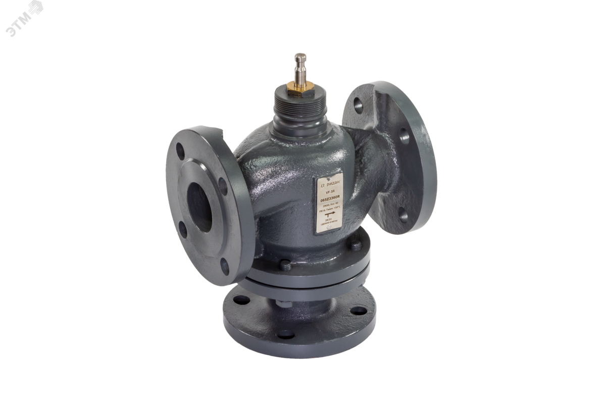клапан регулирующий vf-3r pn16 dn 300 kvs990 t150, 3-х ход. смеш. седельный фланец чугун