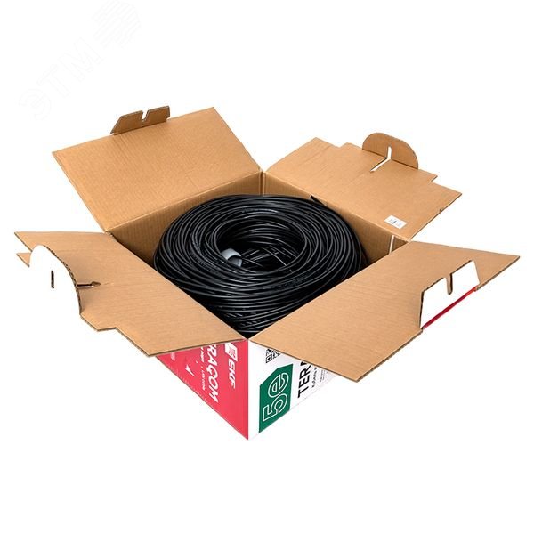 Купить Витая пара TERACOM 5E F/UTP 4 пары solid OUT LDPE черный 305м в Казани Витая пара TERACOM 5E F/UTP 4 пары solid OUT LDPE черный 305м
