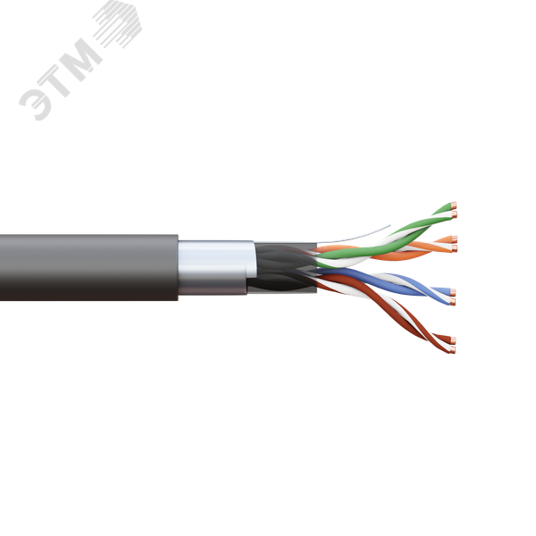 Купить Витая пара TERACOM 5E F/UTP 4 пары solid OUT LDPE черный 305м в Казани Витая пара TERACOM 5E F/UTP 4 пары solid OUT LDPE черный 305м