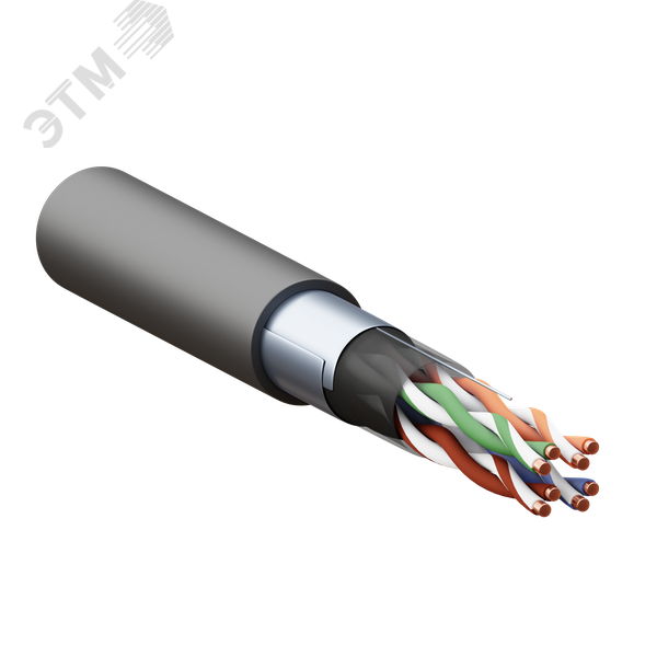Витая пара TERACOM 5E F/UTP 4 пары solid OUT LDPE черный 305м