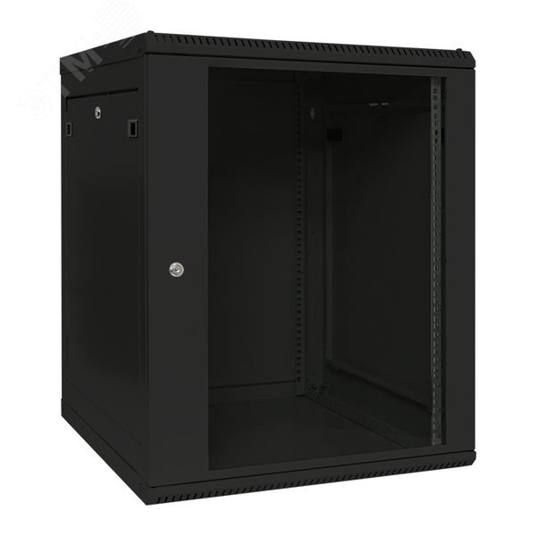 Шкаф настенный 19′ TERACOM PRO 15U 600х600 мм дверь стеклянная с замком-ручкой чёрный